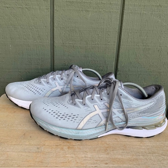 Asics​ Gel Kayano 28 Running Trainers Shoes Silver & White Platinum Mens Size 11 - Picture 7 of 12